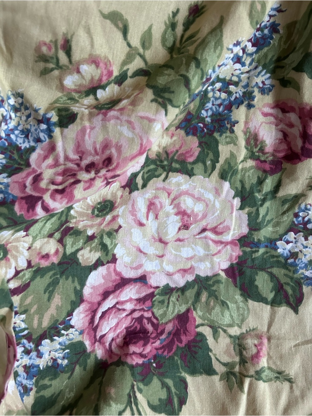 Vintage 90’s Martha Stewart Yellow Floral Lilac Garden Fabric Shower Curtain - Picture 4 of 7